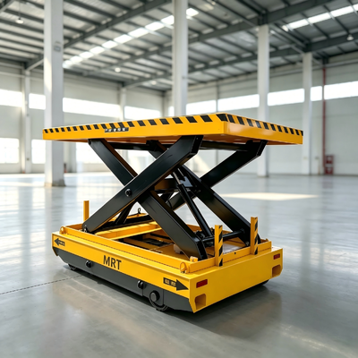 Trackless Lifting Transfer Cart Electric Hydraulic Lifting Platform Trolley For Factory Workshop Material Handling
