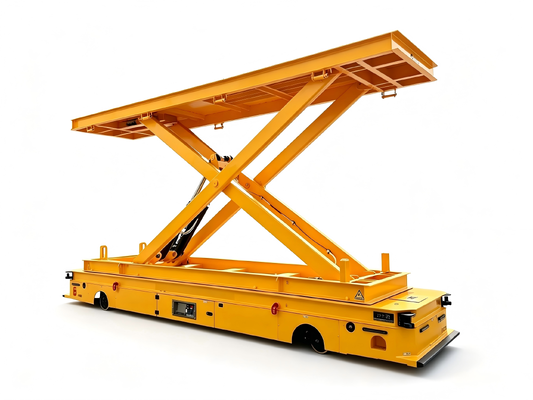 Rubber Wheeled Lifting Platform Cart Wireless Remote Control Hydraulic Elevating Trolley For Warehouse Cargo Handling