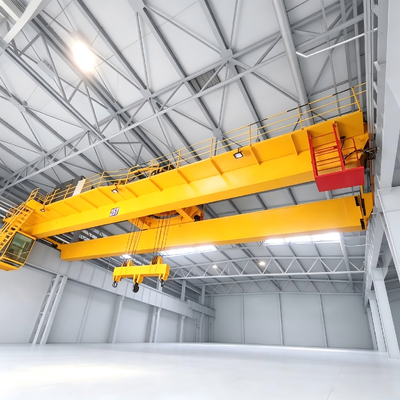 15t frequency conversion multi‑direction limit protection buffer device Double Girder Overhead Crane for steel workpiece hoisting metal processing factory material handling workflows