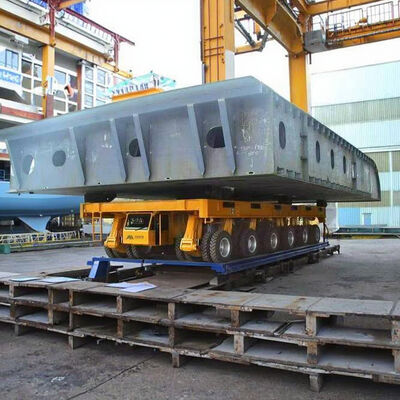 Synchronous lifting multi modular Self-propelled Modular Transporter for bridge segment relocation