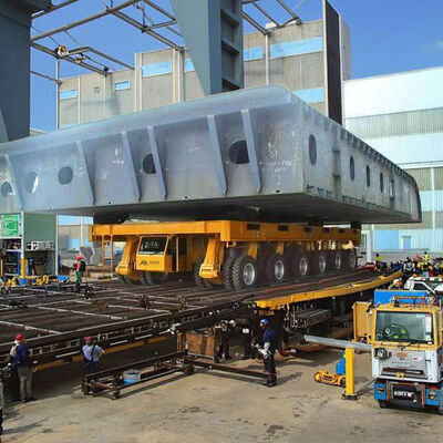1. Mass load wide adapt safe start SPMT Self-propelled Modular Transporter for metallurgy module hauling large motor moving