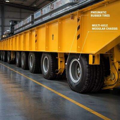 1. Mass load wide adapt safe start SPMT Self-propelled Modular Transporter for metallurgy module hauling large motor moving