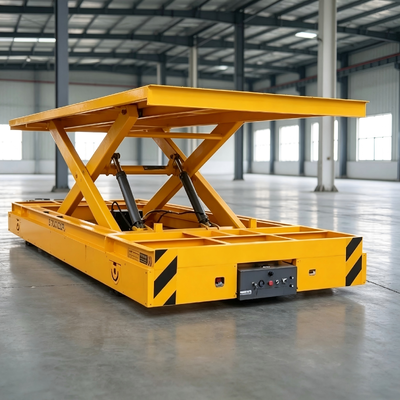 Trackless Lifting Transfer Cart Electric Hydraulic Lifting Platform Trolley For Factory Workshop Material Handling