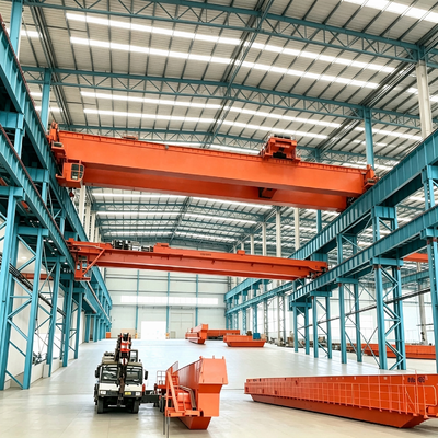 50t robust performance intelligent monitoring Double Girder Overhead Crane for oversized workpiece hoisting heavy industrial workshop handling operations