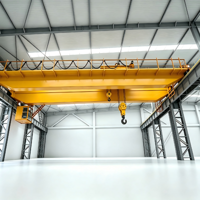 15t frequency conversion multi‑direction limit protection buffer device Double Girder Overhead Crane for steel workpiece hoisting metal processing factory material handling workflows